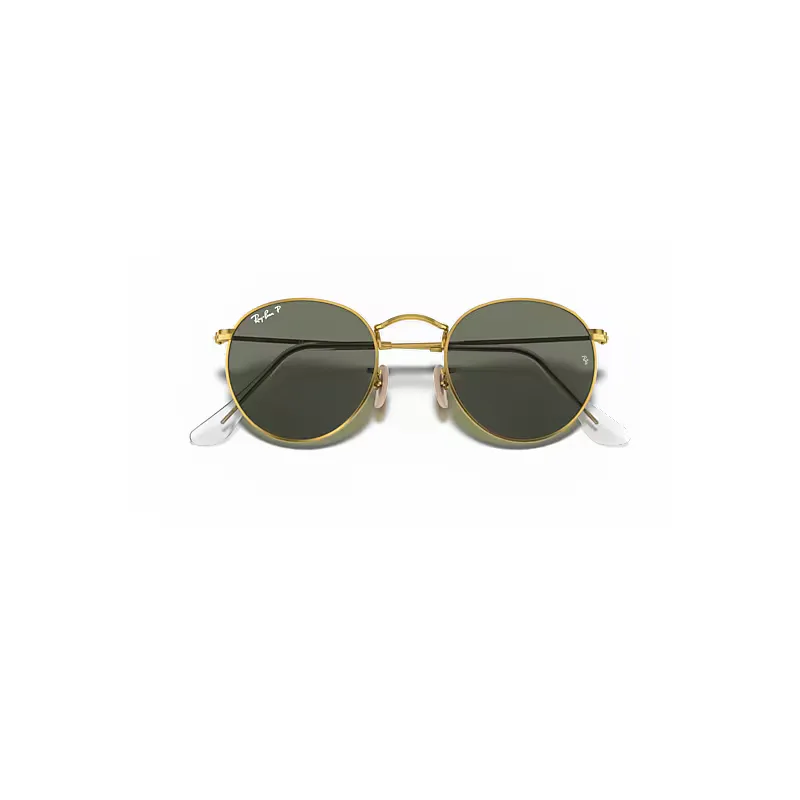 Round Metal Sunglasses Green Lenses Polarized