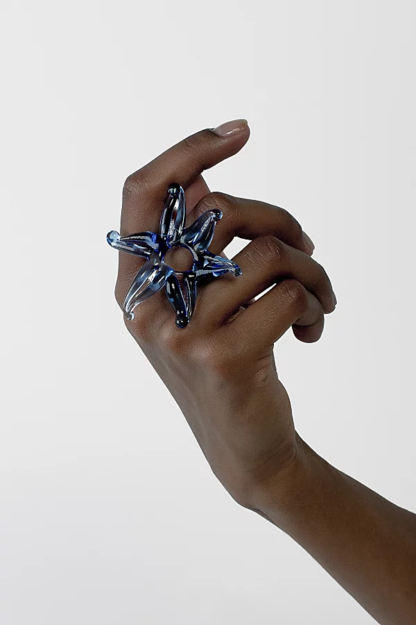 Handmade Flower Glass Ring
