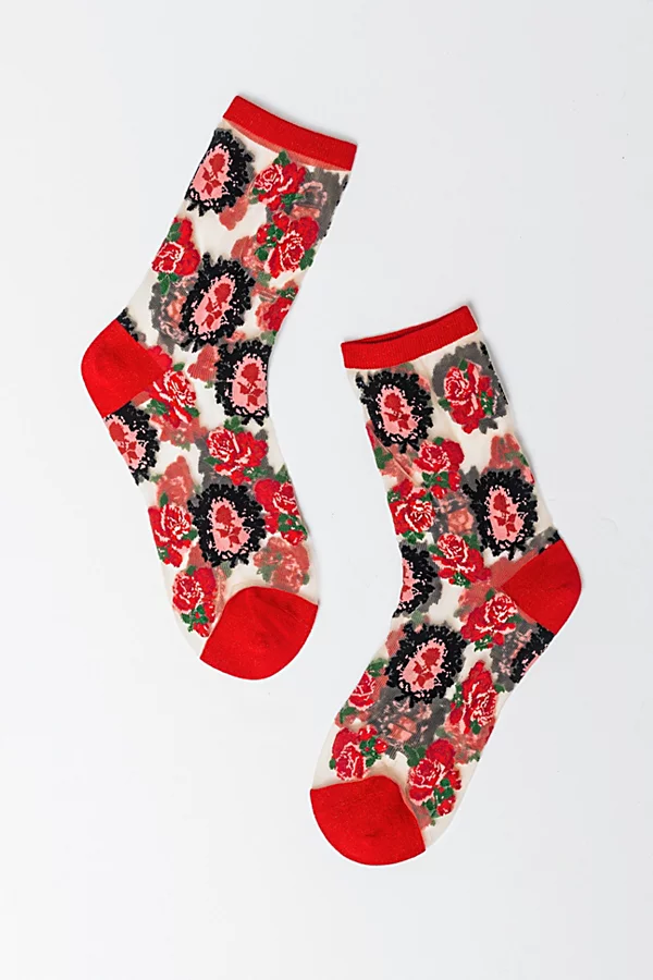 Cameo Rose Sheer Sock