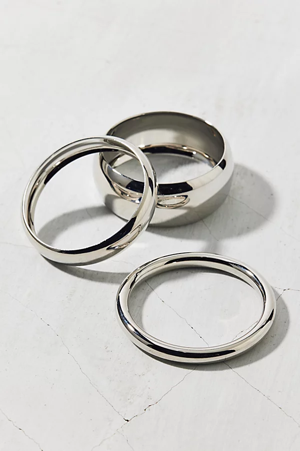 Statement Metal Bangle Bracelet Set