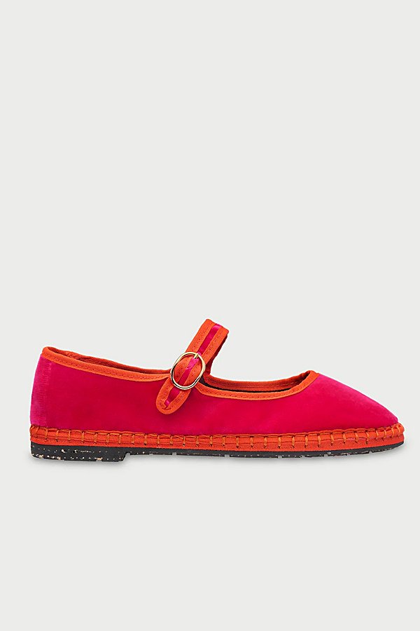 Velvet Mary Jane Flat in Frances