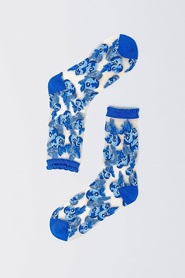 Blueberry Ruffle Sheer Sock