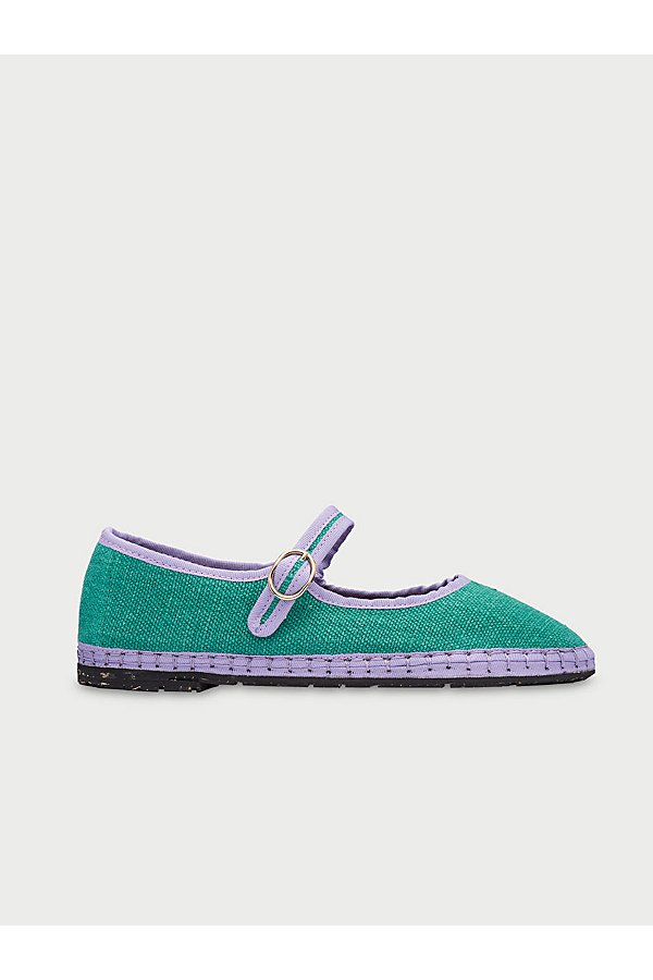 Linen Mary Jane Flat in Ivetta