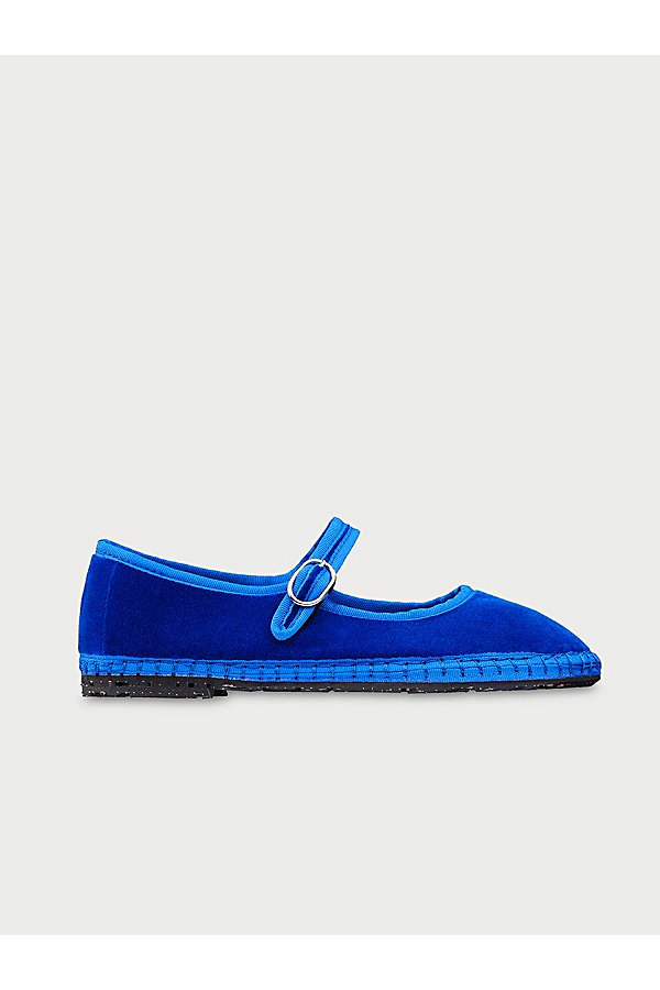 Velvet Mary Jane Flat in Oe
