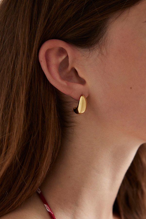 14k Gold Plated Dome Drop Earrings