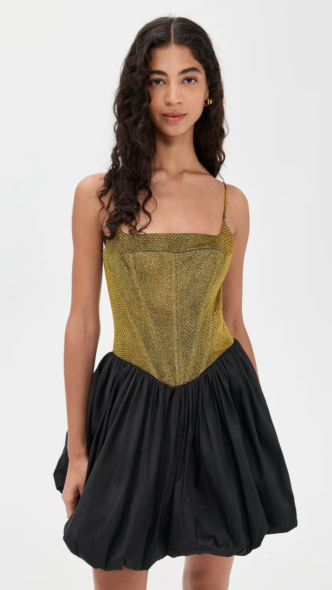 Golden Weave Mini Dress