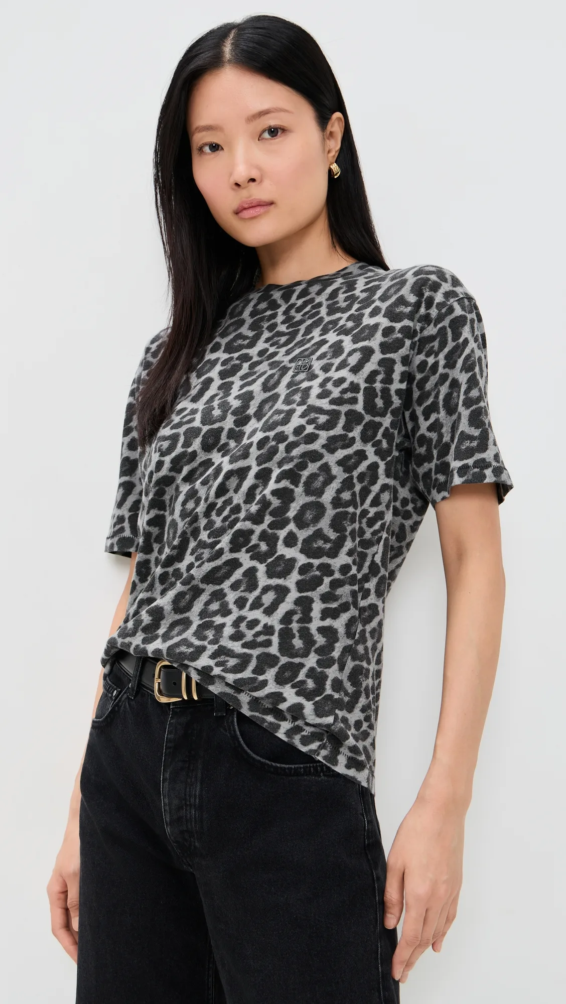 Cohen Grey Leopard Tee by ANINE BING