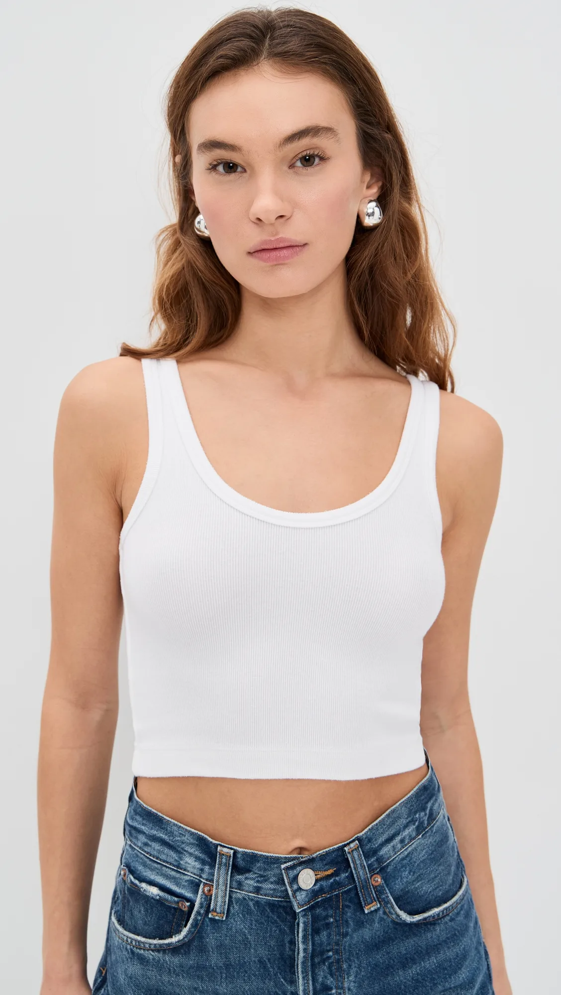 Daisy Cropped Cotton Ribbed Layer Tank