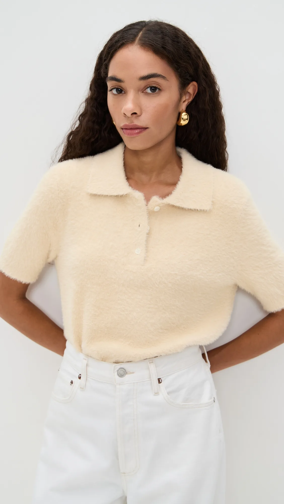 Fuzzy Short Sleeve Polo
