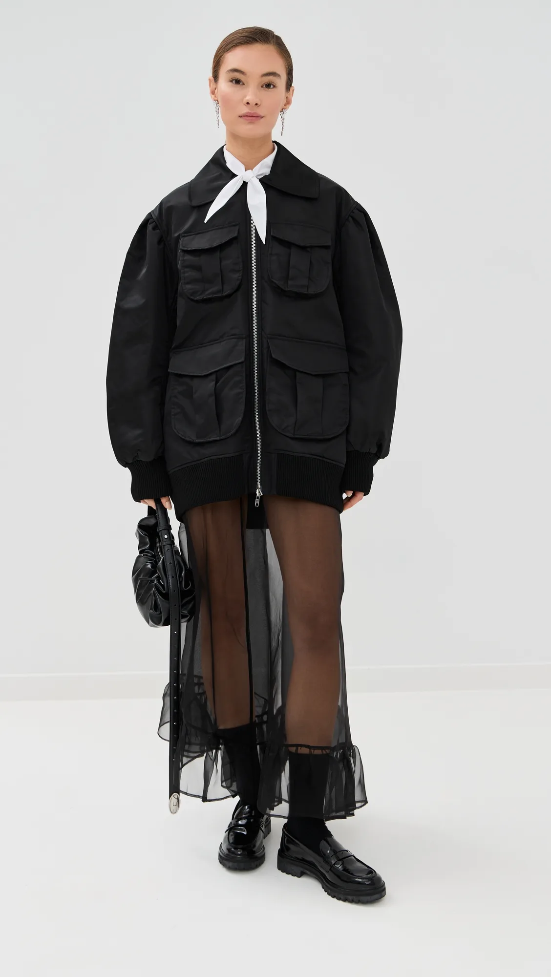 Puff Sleeve Multi Pocket Bomber Jacket by Simone Rocha