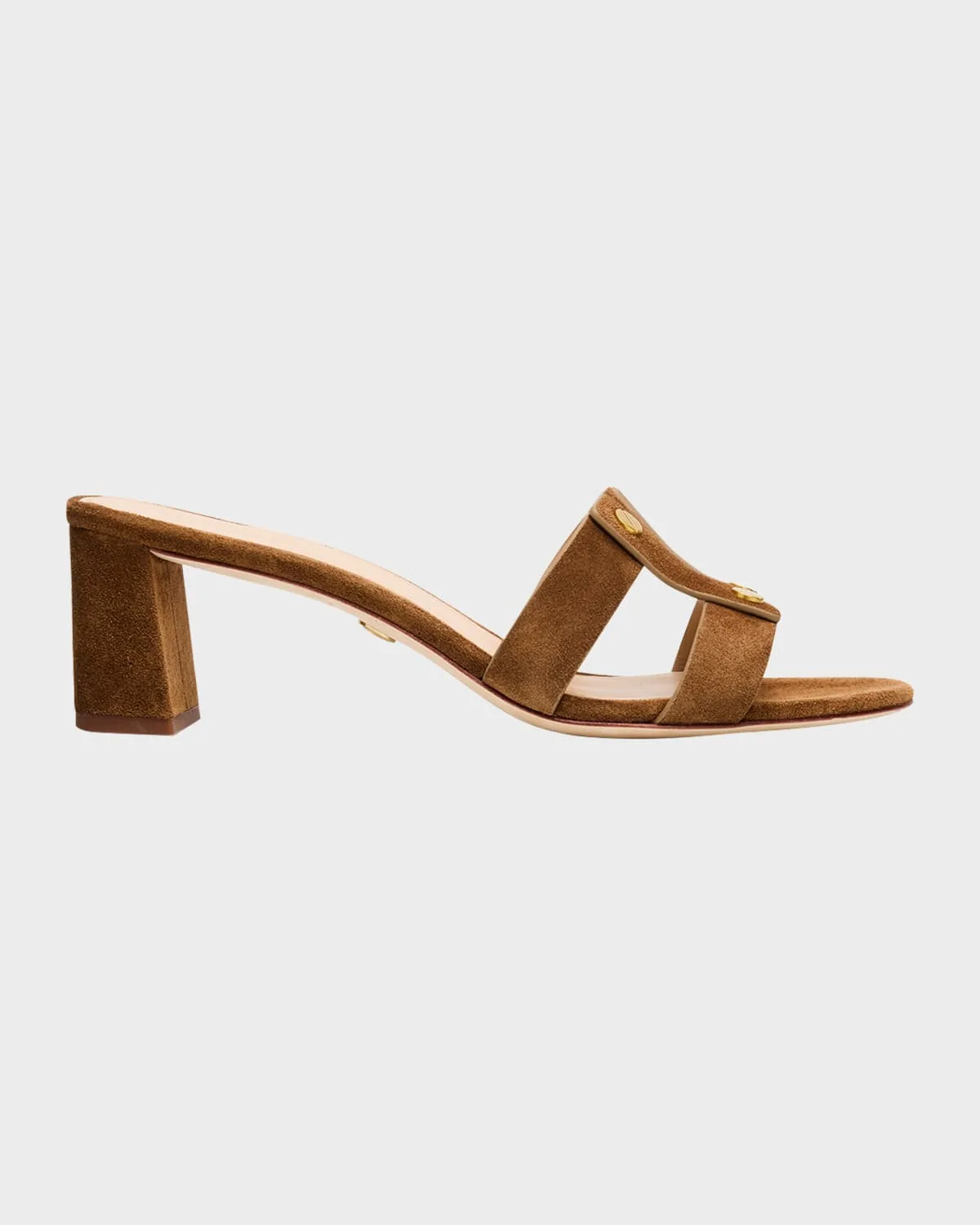 55mm Via Suede Block-Heel Sandals
