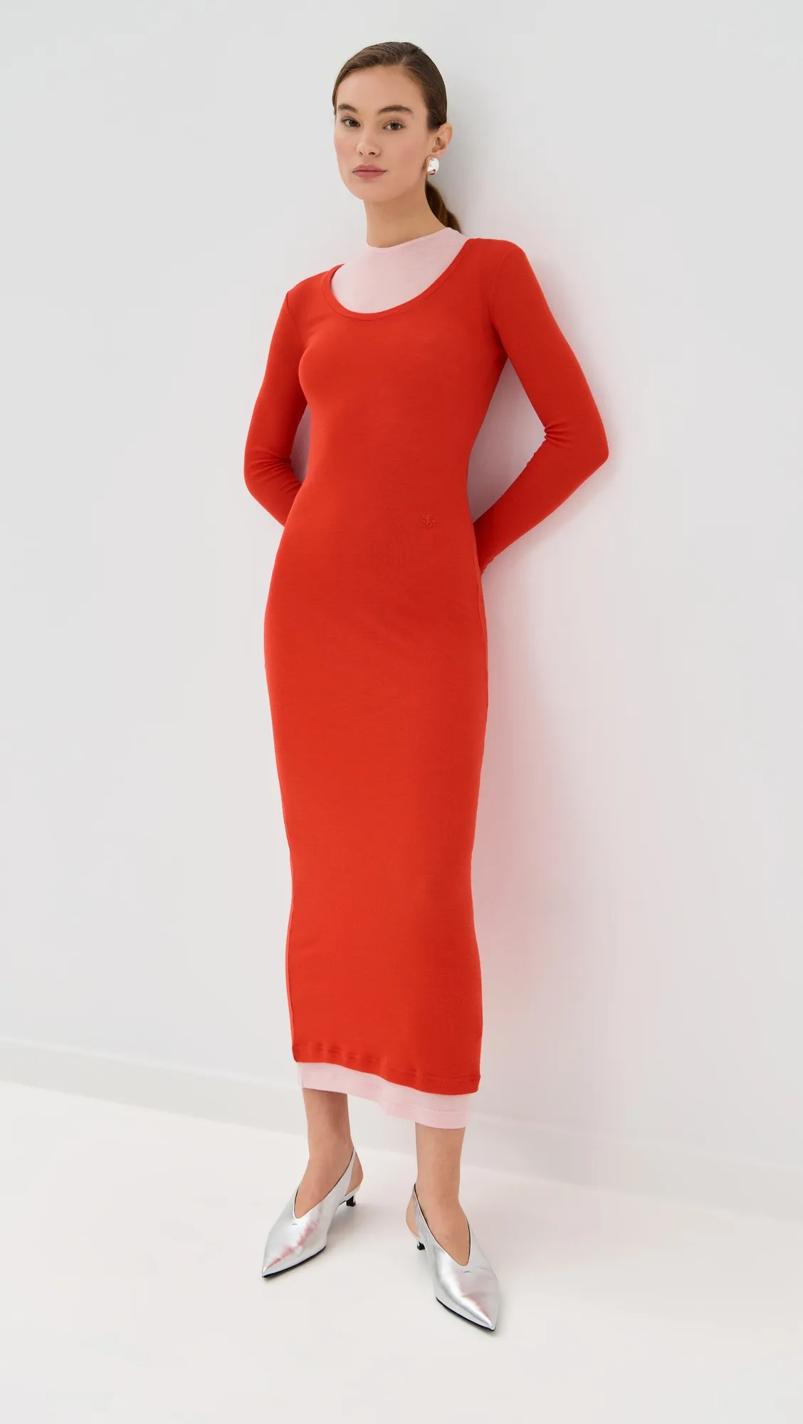 Crew Neck Long Sleeve Dress