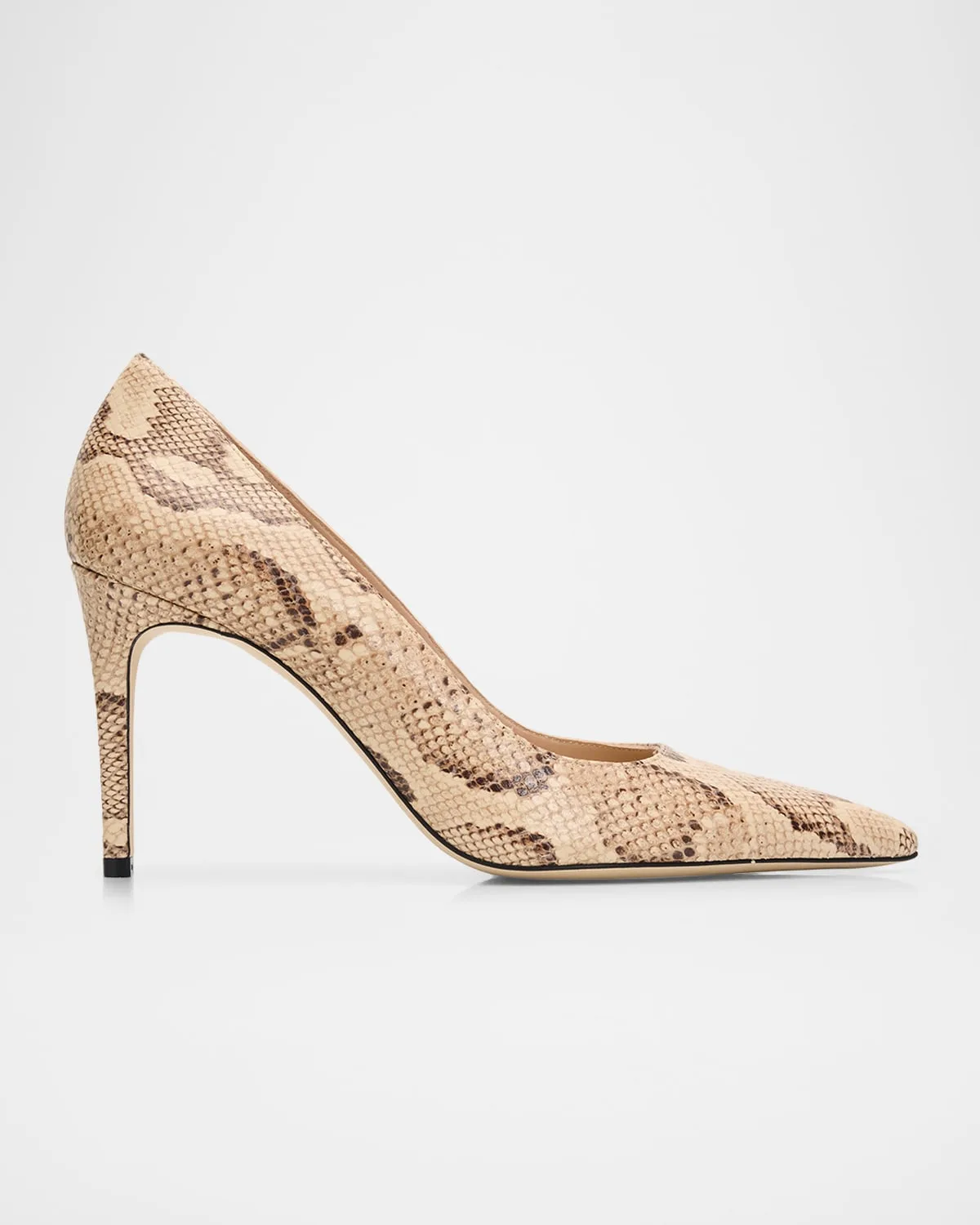 85mm Stuart Power Snake-Embossed Leather Pumps