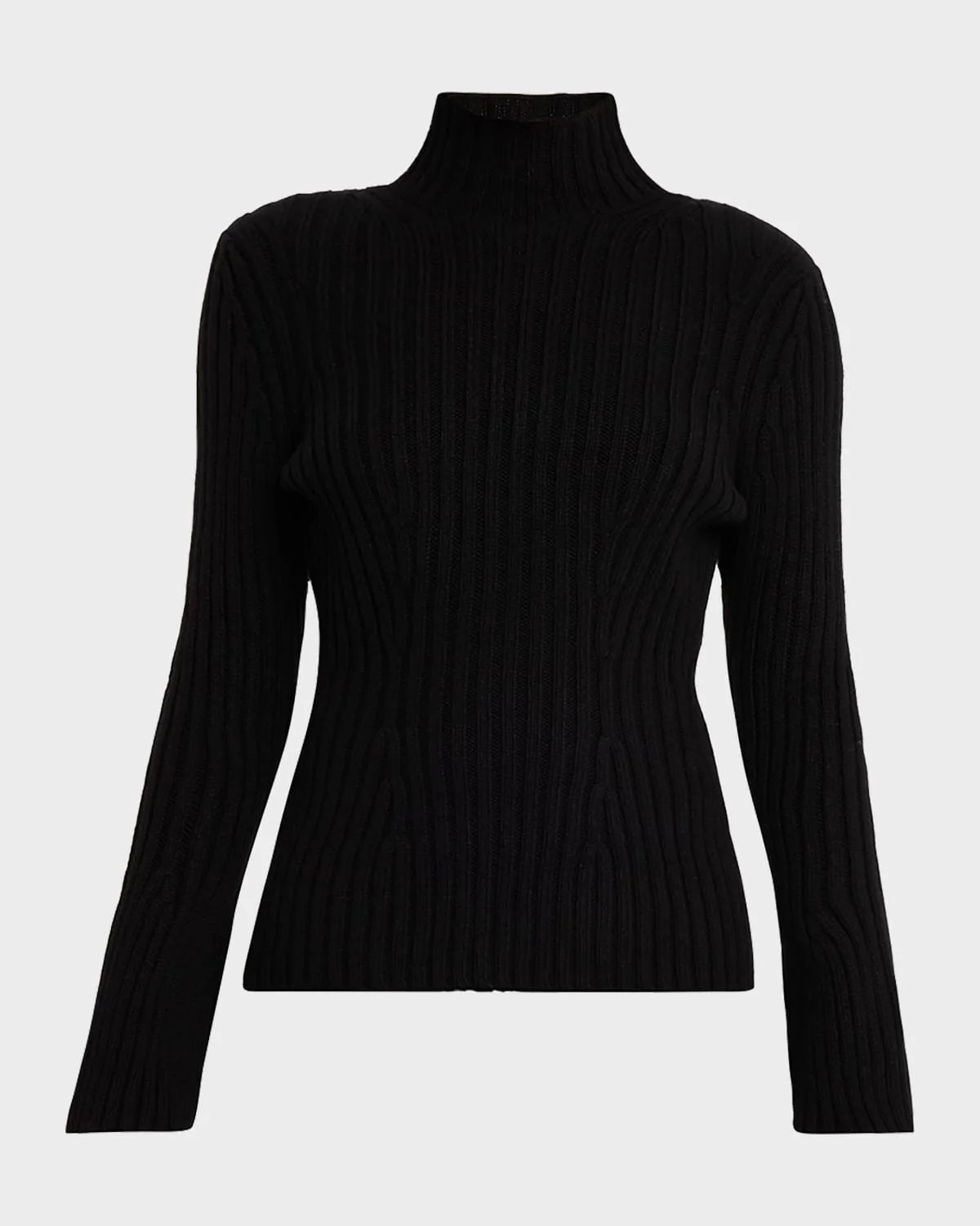 Ribbed Bell-Sleeve Sweater