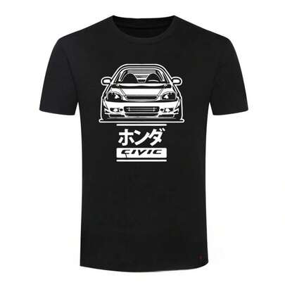 2025 Summer CIVIC 6GEN T-SHIRT MENS 3D Short Sleeve TYPE-R 6RD CAR B16 B18 JDM Men Hondaes Women T-Shirt by SHEIN