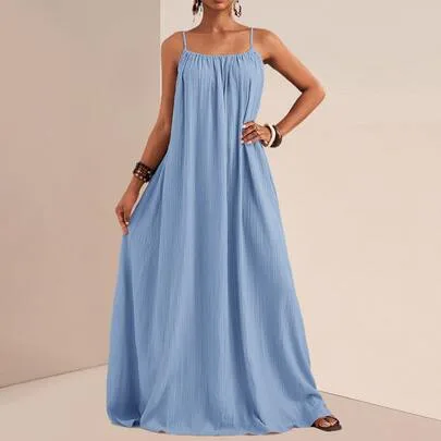 Casual Solid Color Sleeveless Dress