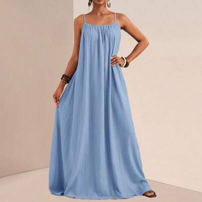 Casual Solid Color Sleeveless Dress