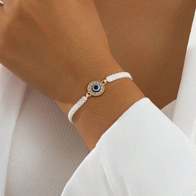 Adjustable Gemstone Demon Eye Bracelet