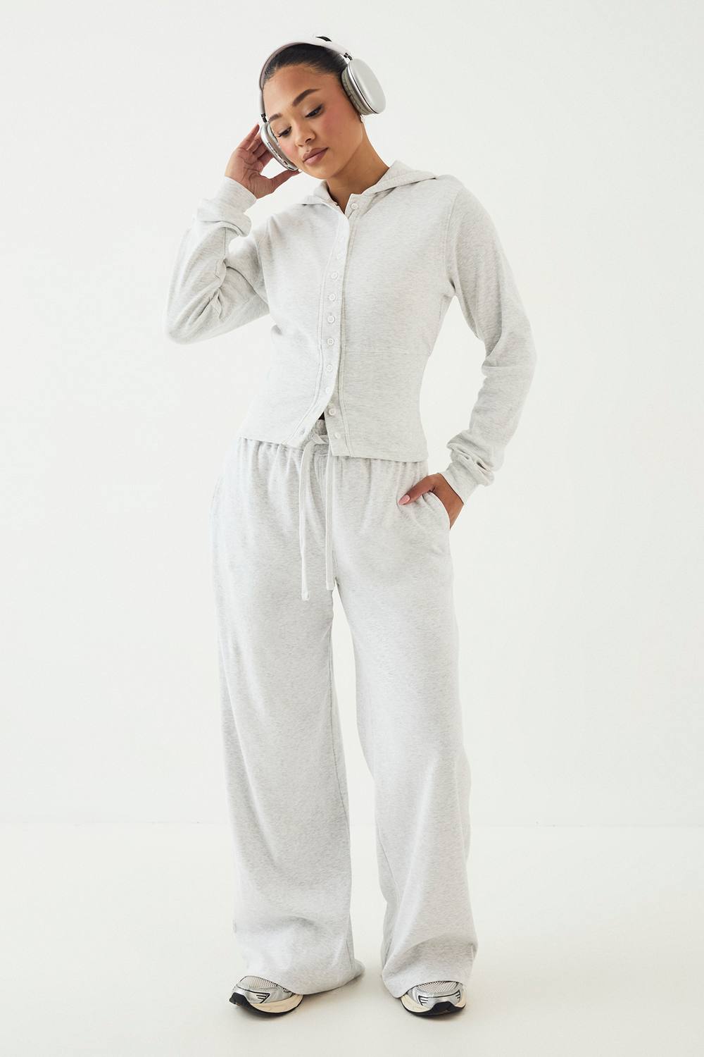 Women's Heavy Rib Straight Leg Jogger Pants in Ash Grey | Size: by DSGN Studio
