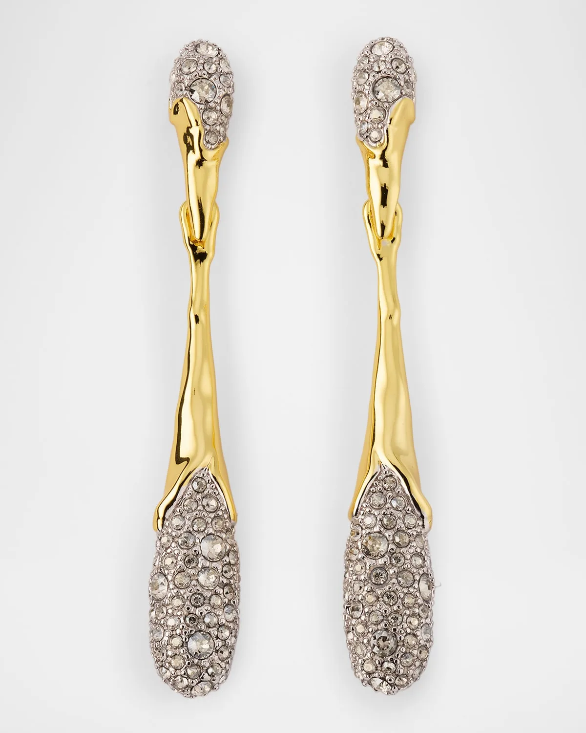 Solanales Linear Crystal Teardrop Earrings