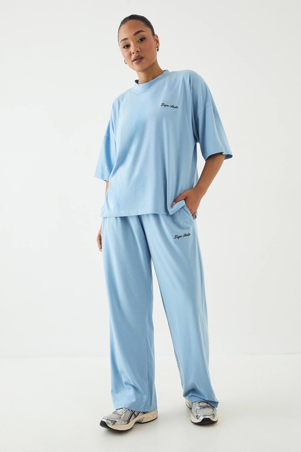 Lounge Supersoft Wide Leg Trouser - Denim/Cotton by DSGN Studio