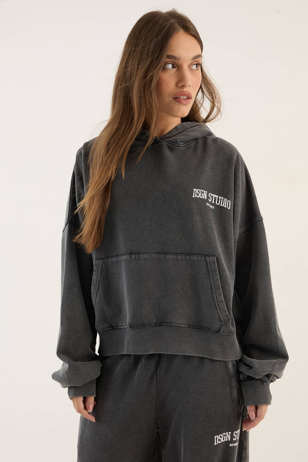 Collegiate Printed Boxy Hoodie