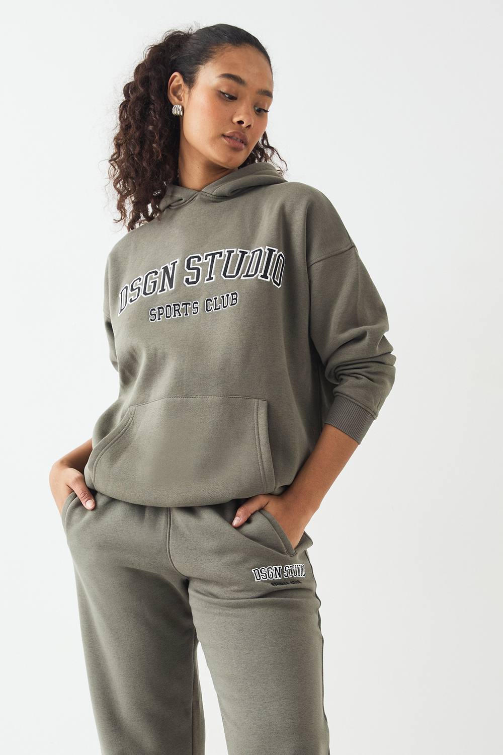 Applique Oversized Hoodie - Denim