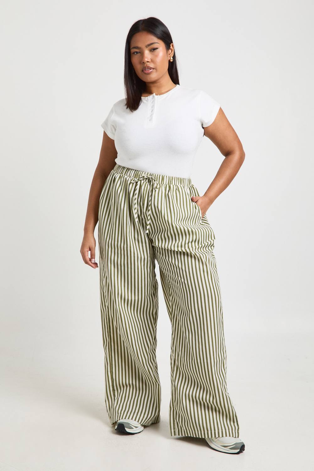 Stripe Wide Leg Trouser