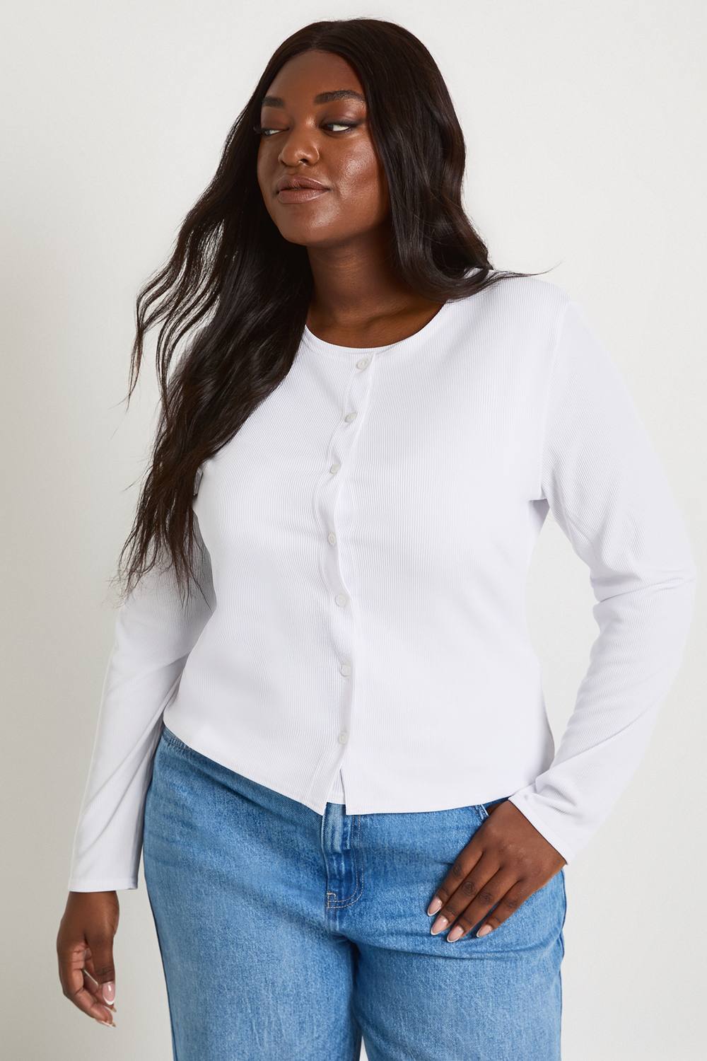 Double Layer Rib Button Down Top