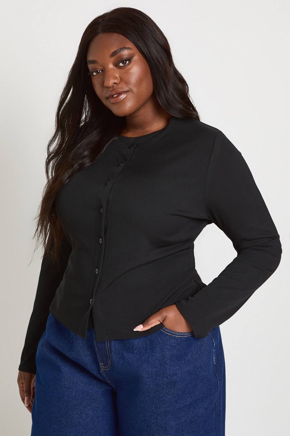 Double Layer Rib Button Down Top