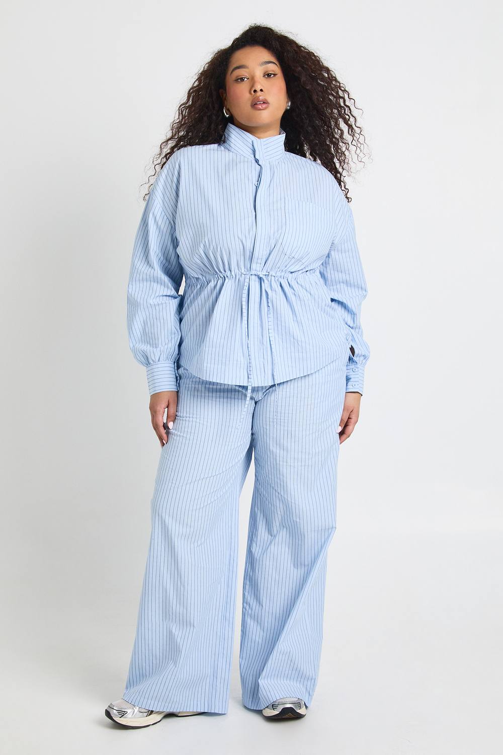 Stripe Wide Leg Trouser by boohoo