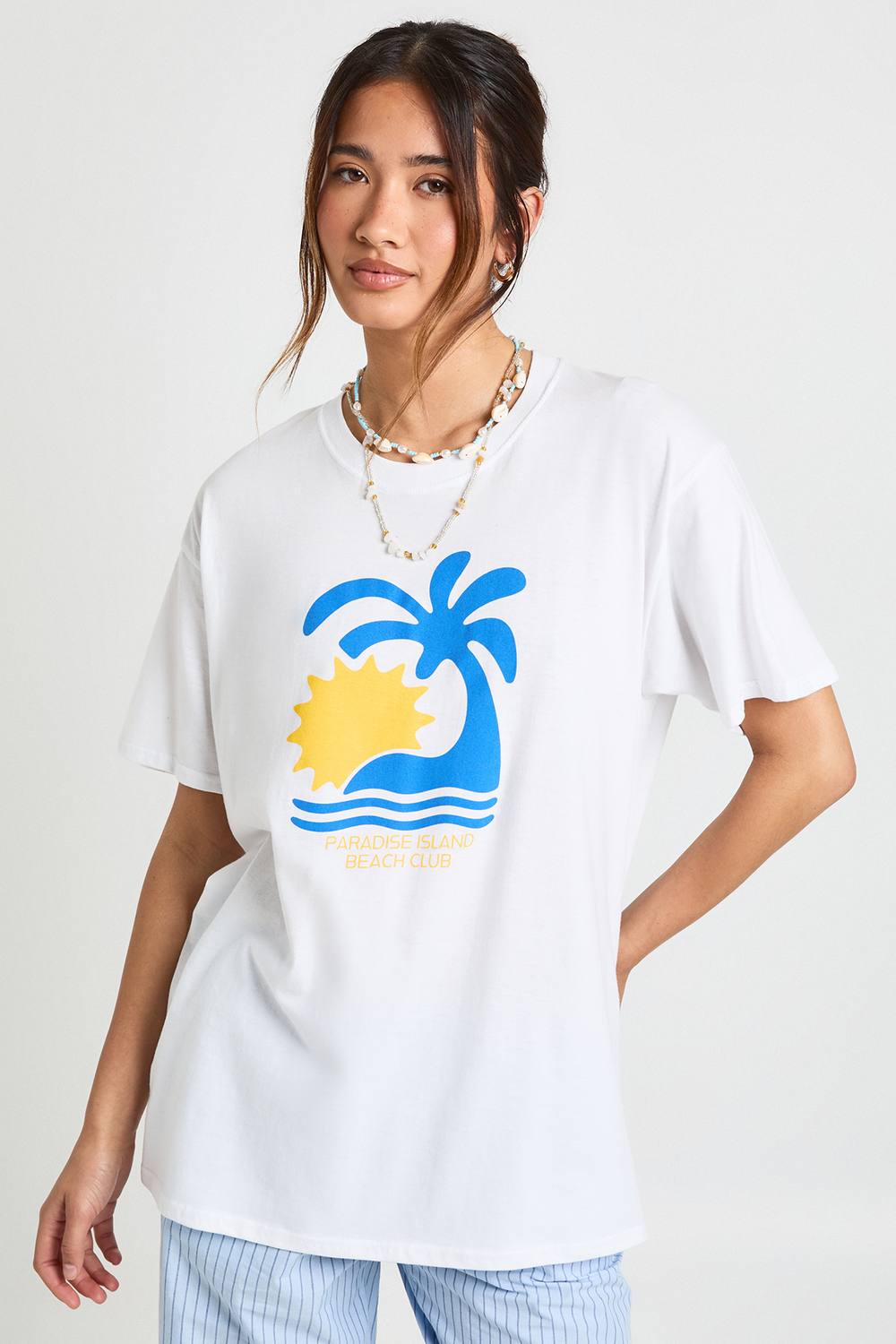 Paradise Island Beach Club Graphic Oversized T-Shirt
