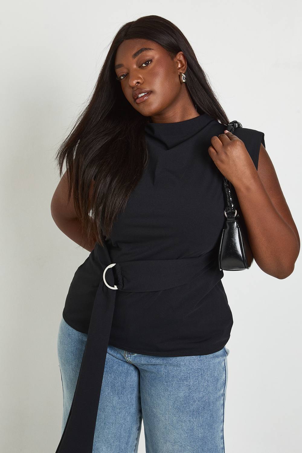 High Beck Wrap Trim Detail Sleeveless Top - Denim by boohoo