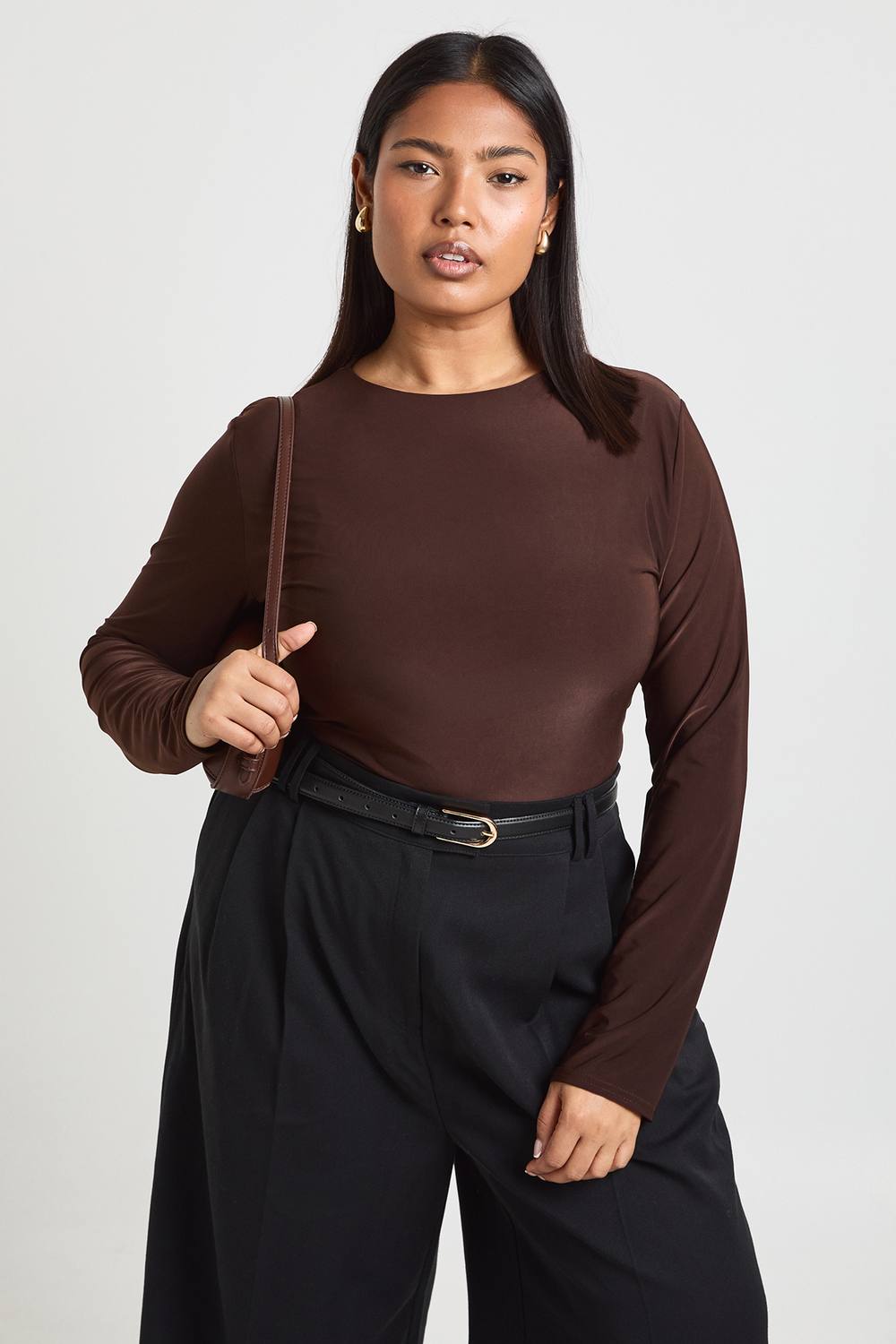 Double Layer Slinky Long Sleeve Bodysuit