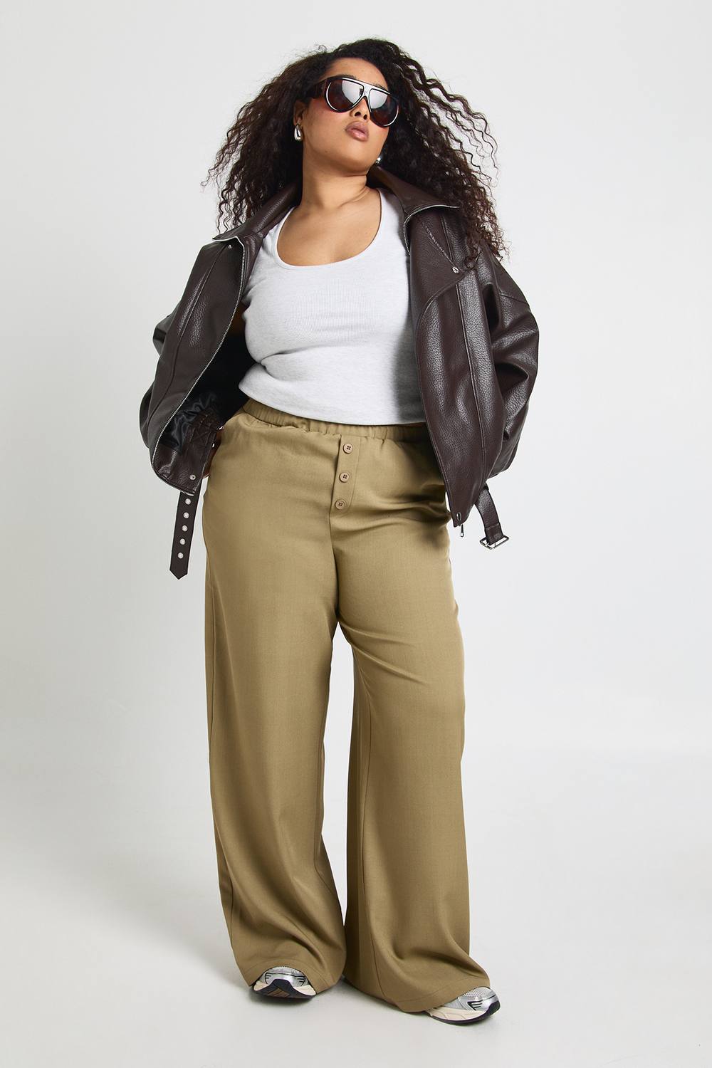 Elasticated Waist Wide Leg Trouser