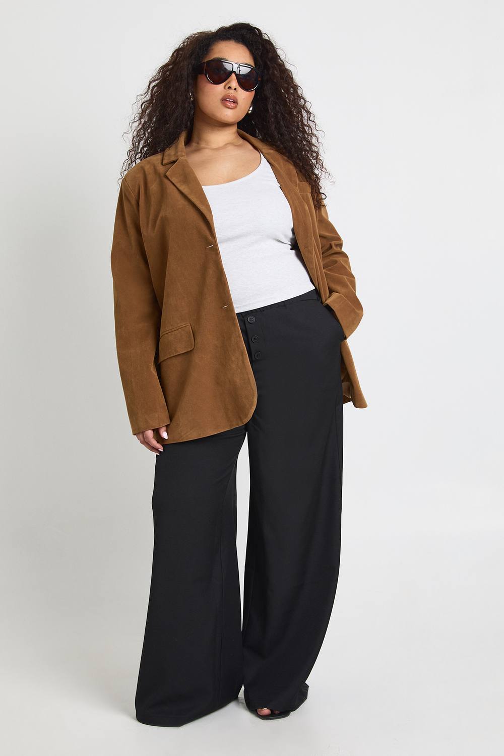 Elasticated Waist Wide Leg Trouser by boohoo