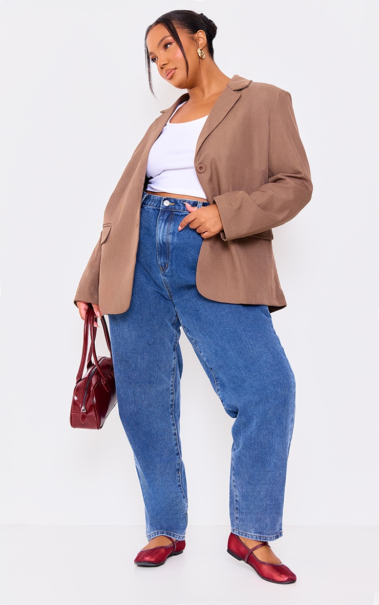 Women's PrettyLittleThing Plus Vintage Wash Mom Jeans