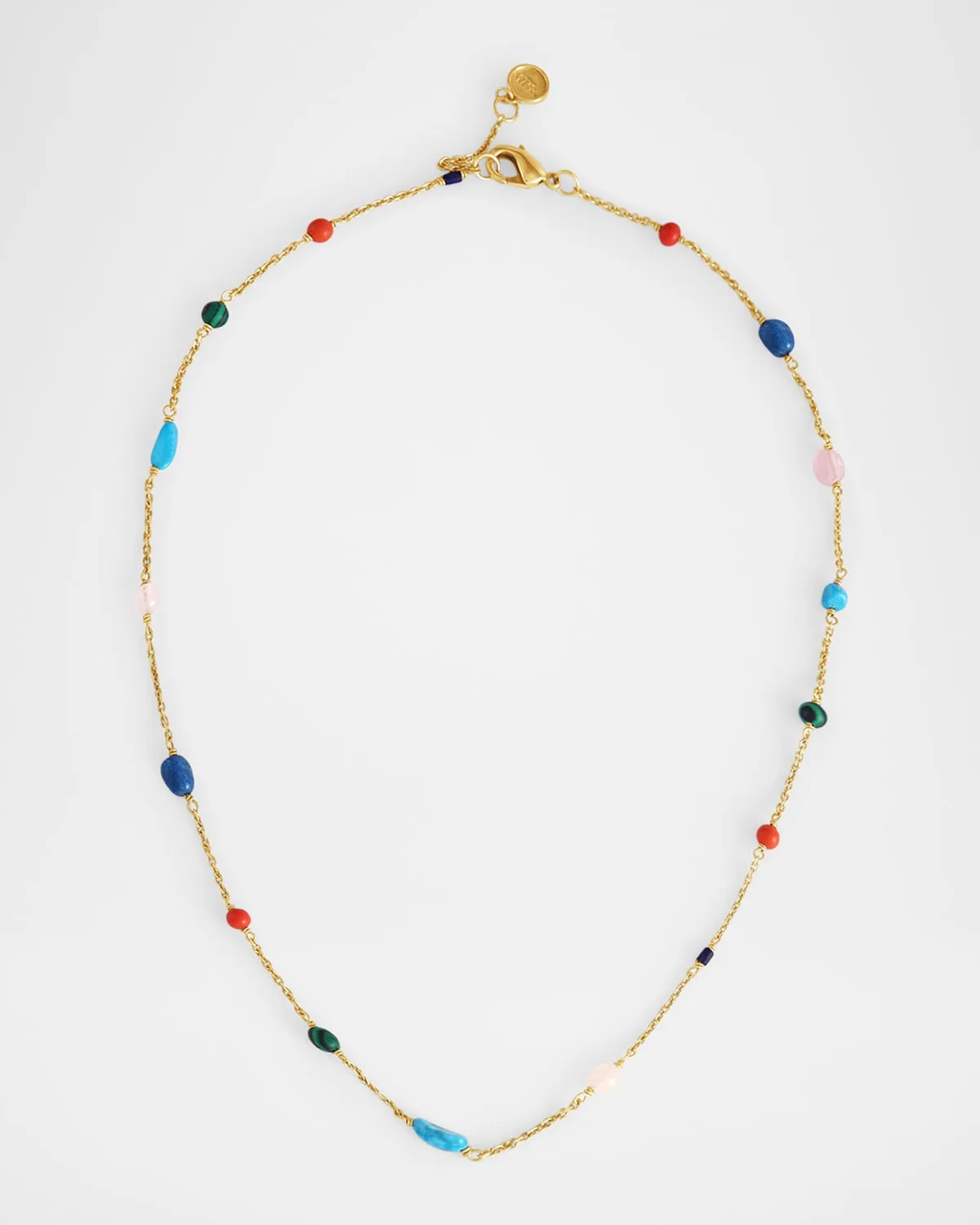 Milos Chain Necklace with Semiprecious Stones, 16"L