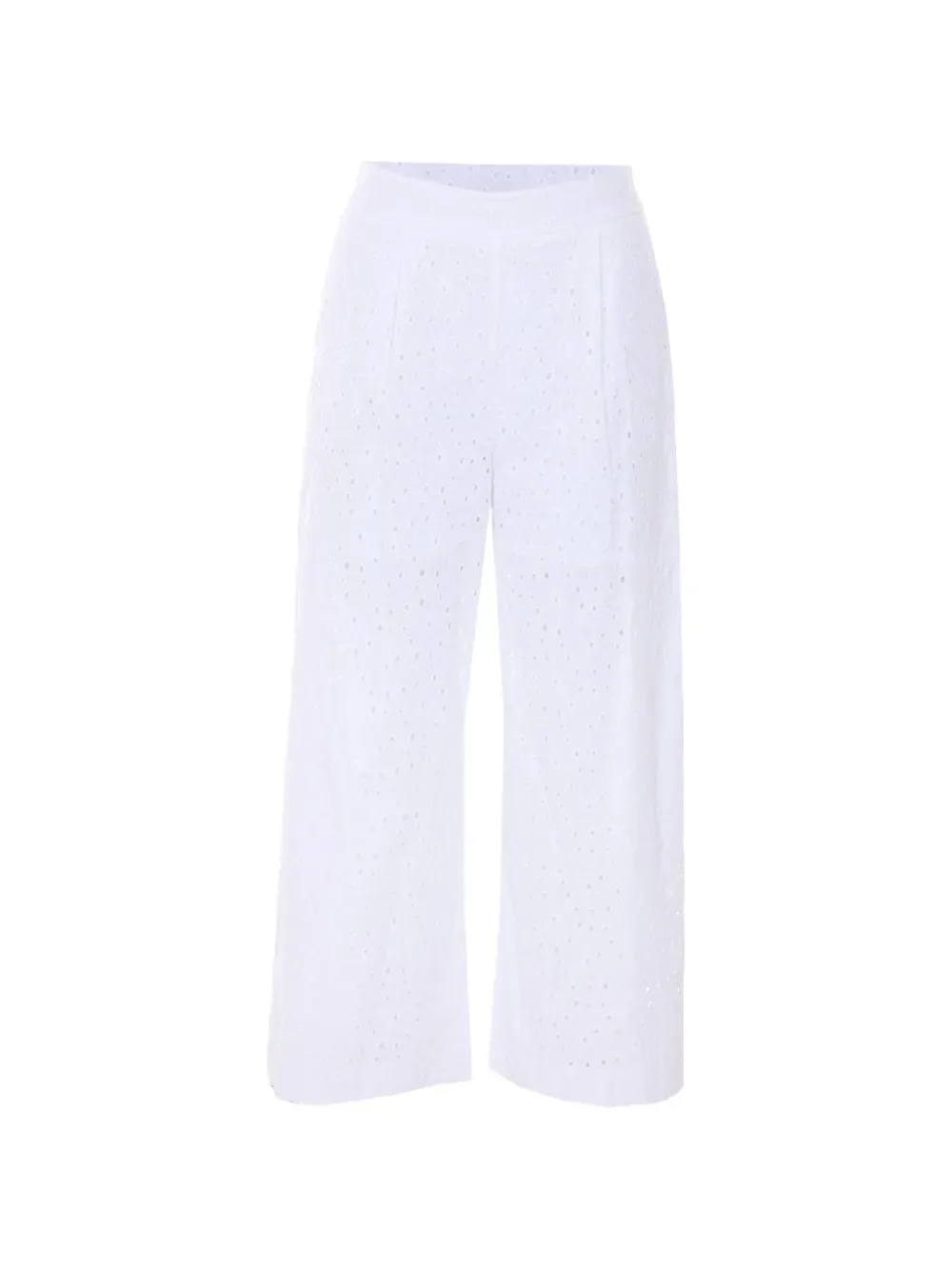 Floral-Embroidered Wide-Leg Trousers