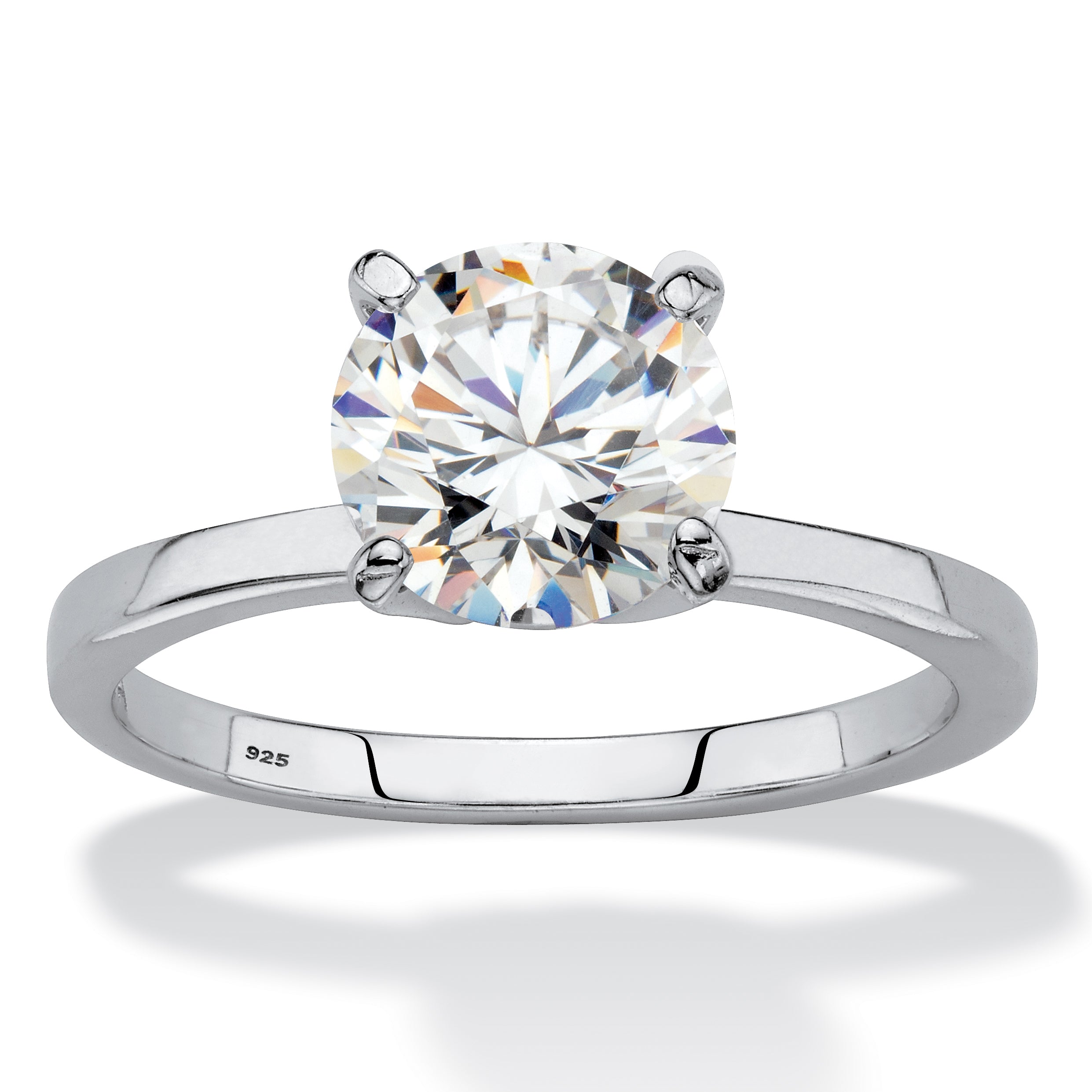 1.85 TCW Created White Sapphire Platinum/SS Ring
