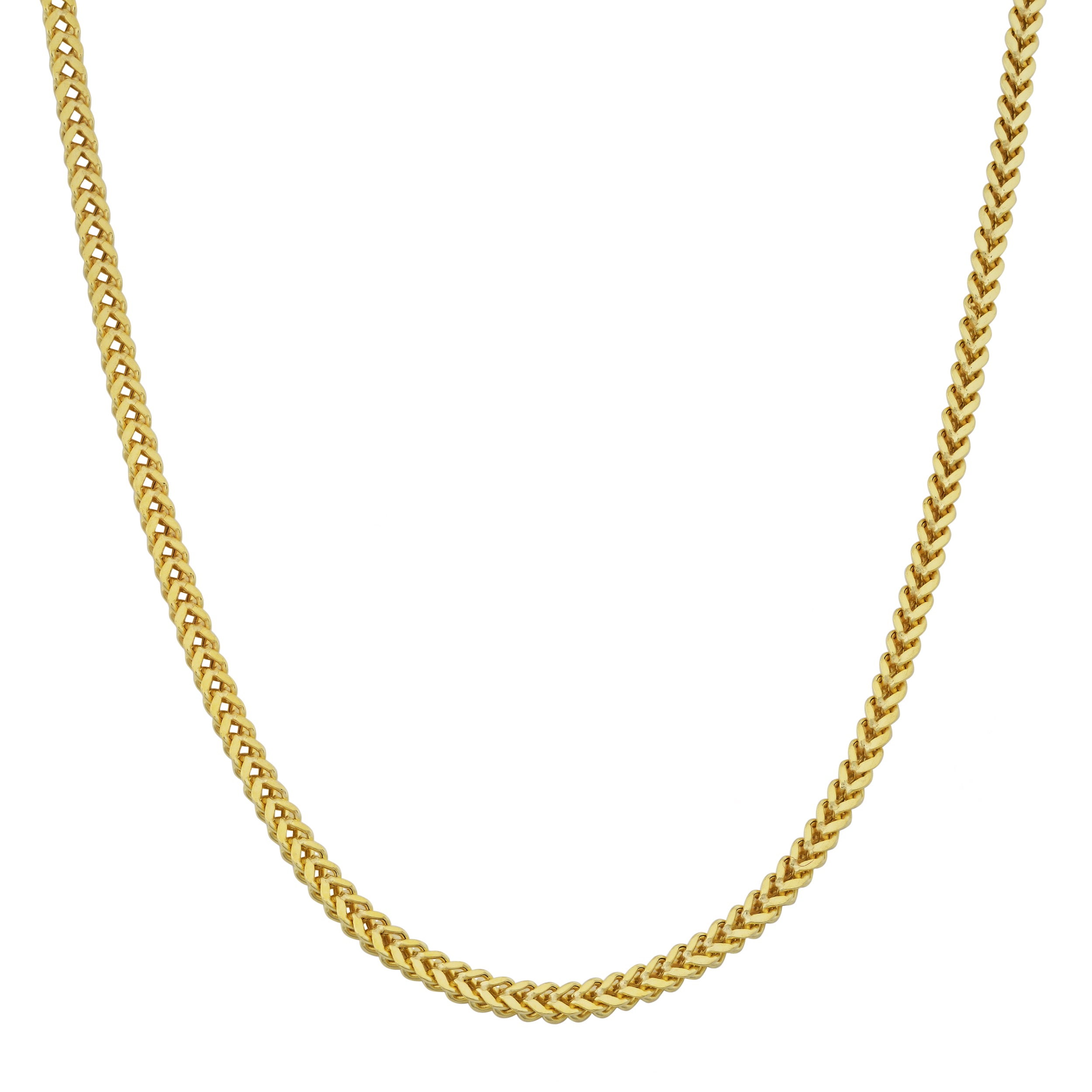 14k Yellow Gold 1.85mm Franco Link Necklace (30 Inch)
