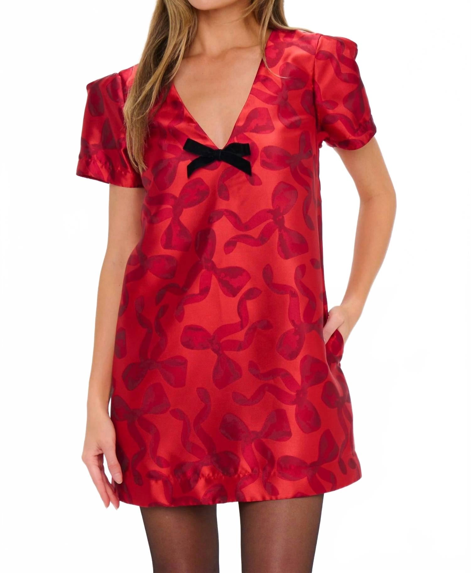 Jeanette Mini Dress in Bow What Fun