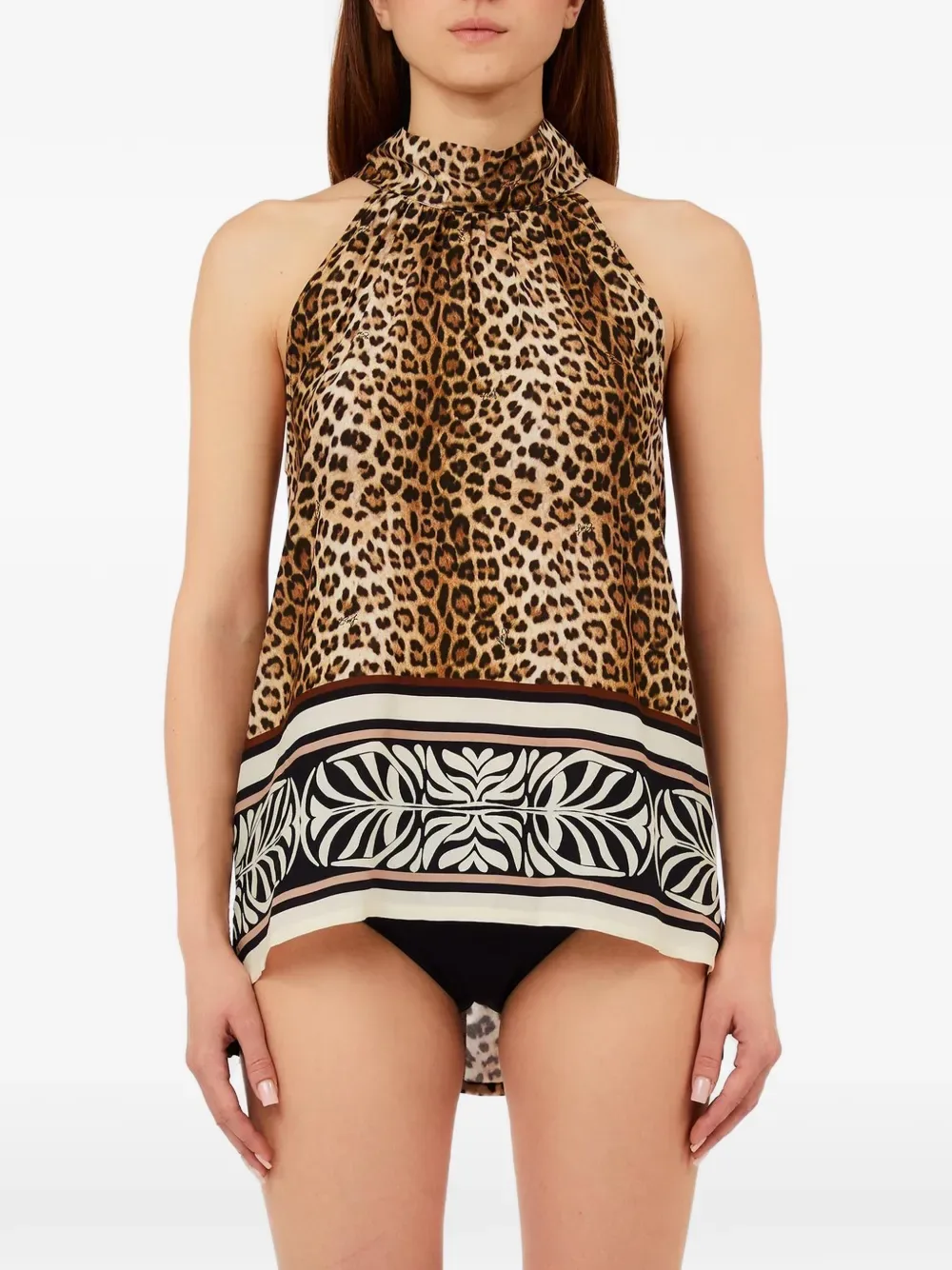 Tie Neck Animal Top