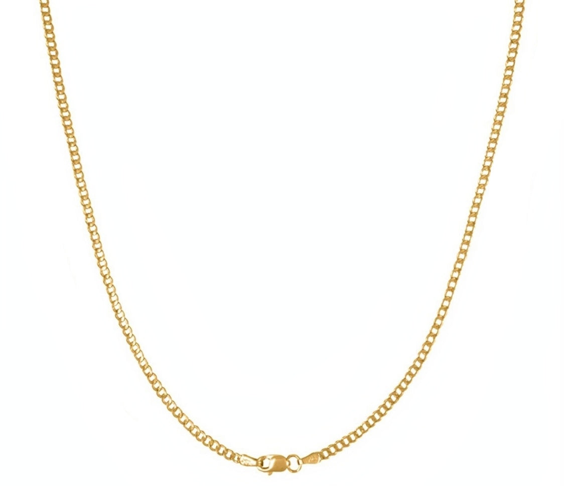 14K Yellow Gold Light-Weight Curb Chain Necklace