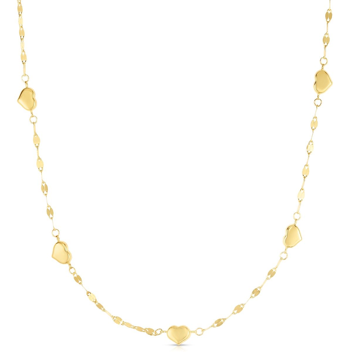 Shimmer Heart Station Necklace