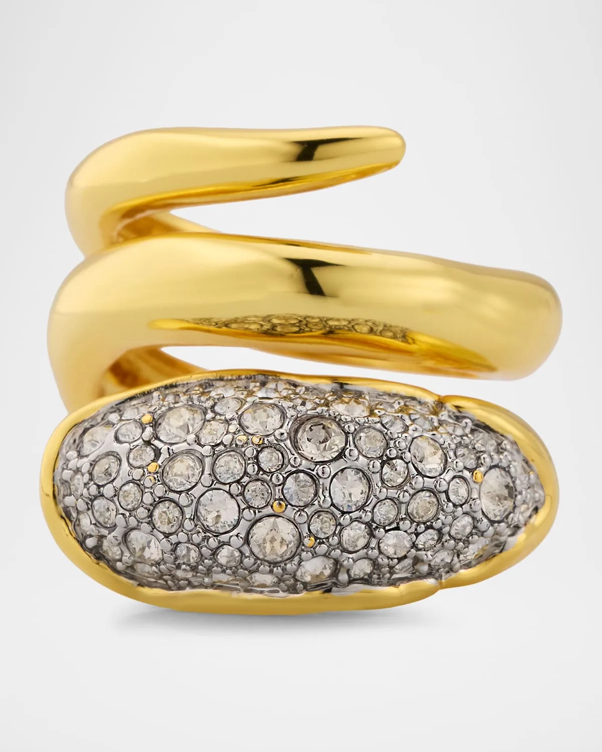 Solanales Crystal Coiled Pebble Ring