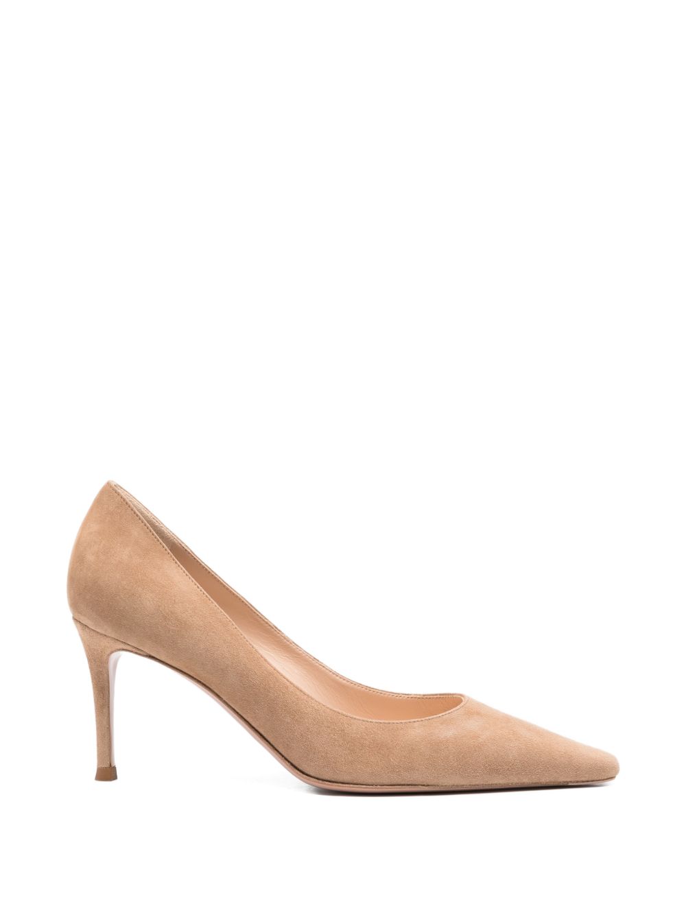 Pointed-Toe Mid-Heel Pumps in Neutral