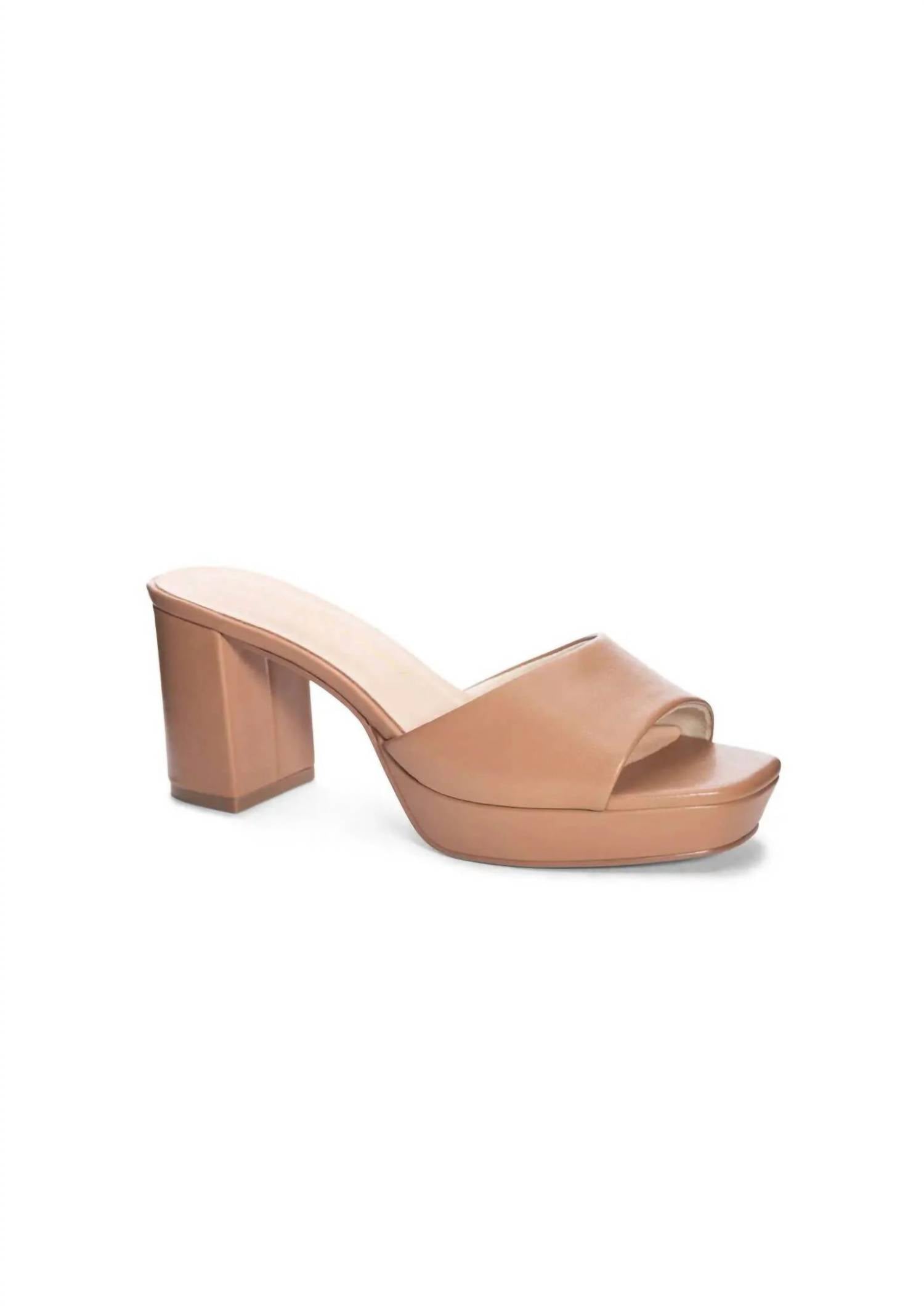 Chunky Platform Heel in Tan