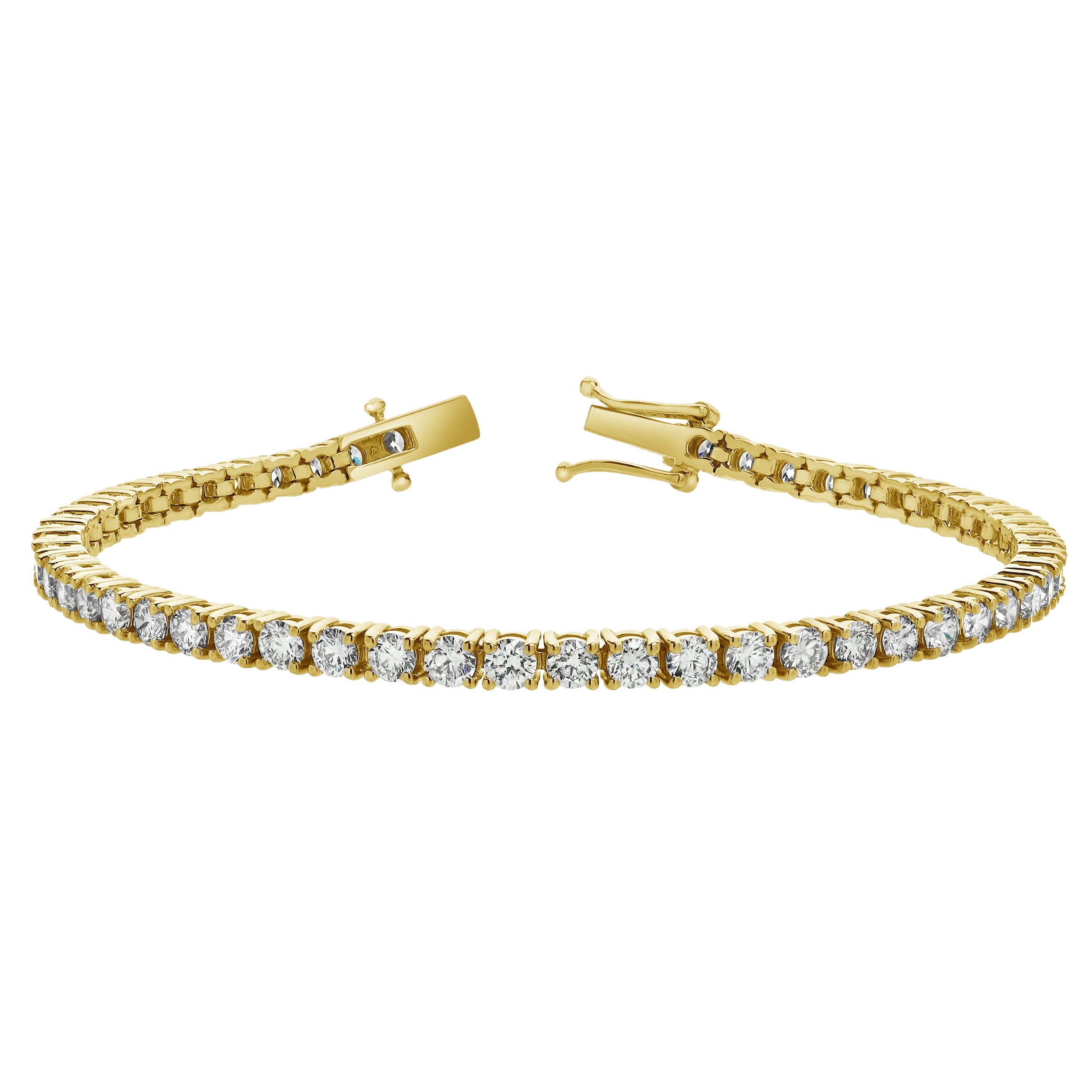 10K Yellow Gold Diamond Tennis Bracelets - 8.4 Carats