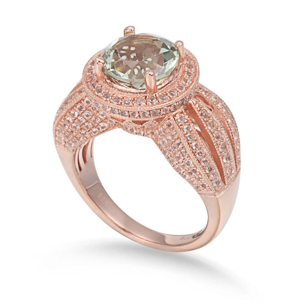 Sterling Silver 4.53 TCW Green Amethyst Ring
